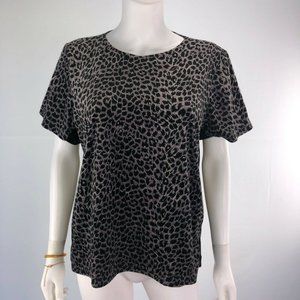 Moving Blue Medium Silver Leopard Top Blouse